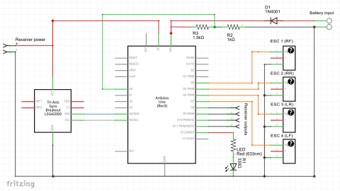 Quadcopter reference electrical schematic